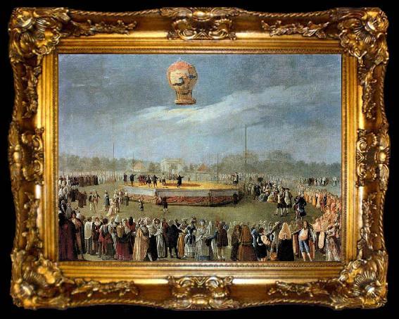 framed  Carnicero, Antonio Ascent of the Balloon in the Presence of Charles IV and his Court, ta009-2